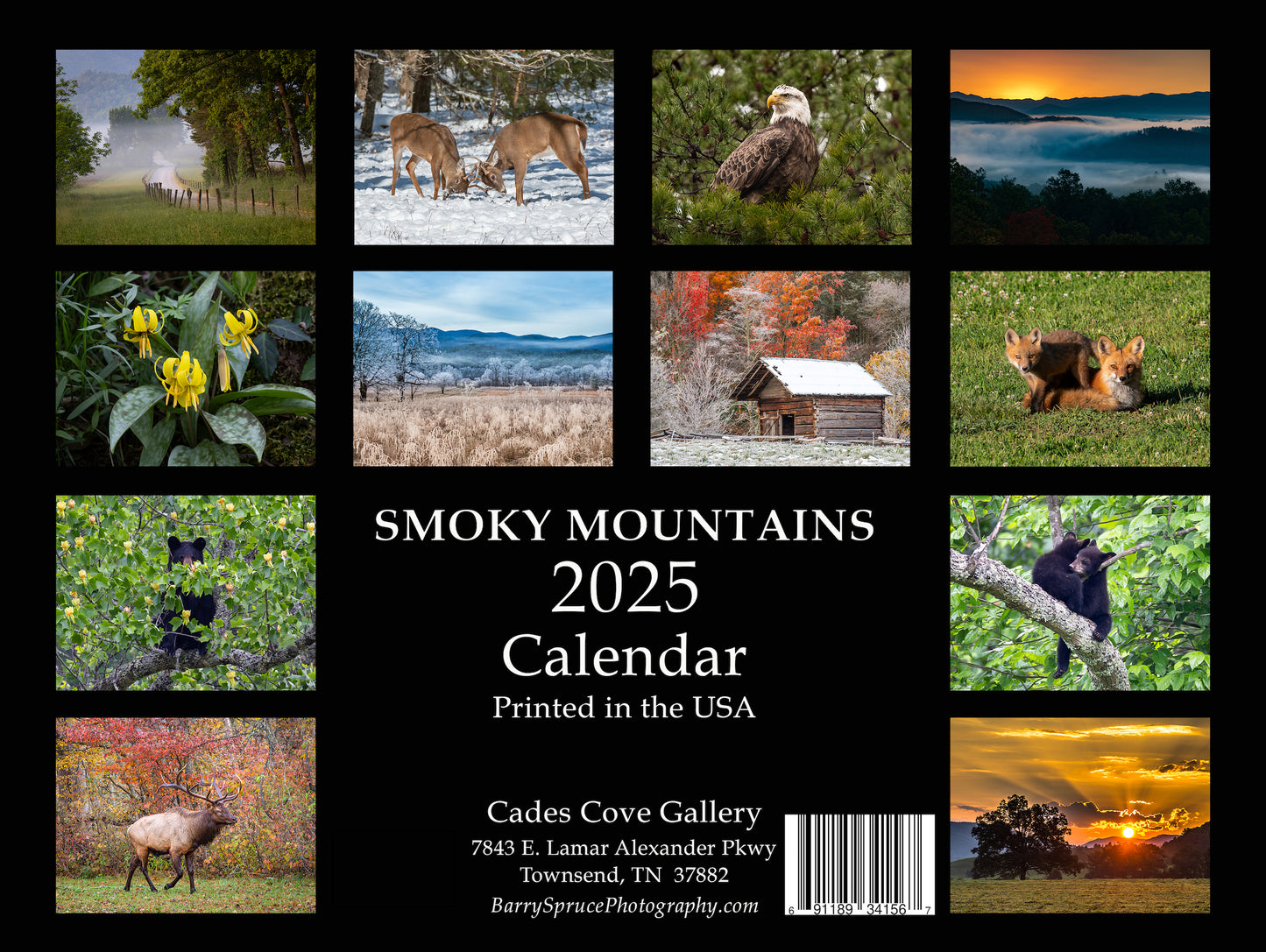 2025 Smoky Mountains Scenic Calendar