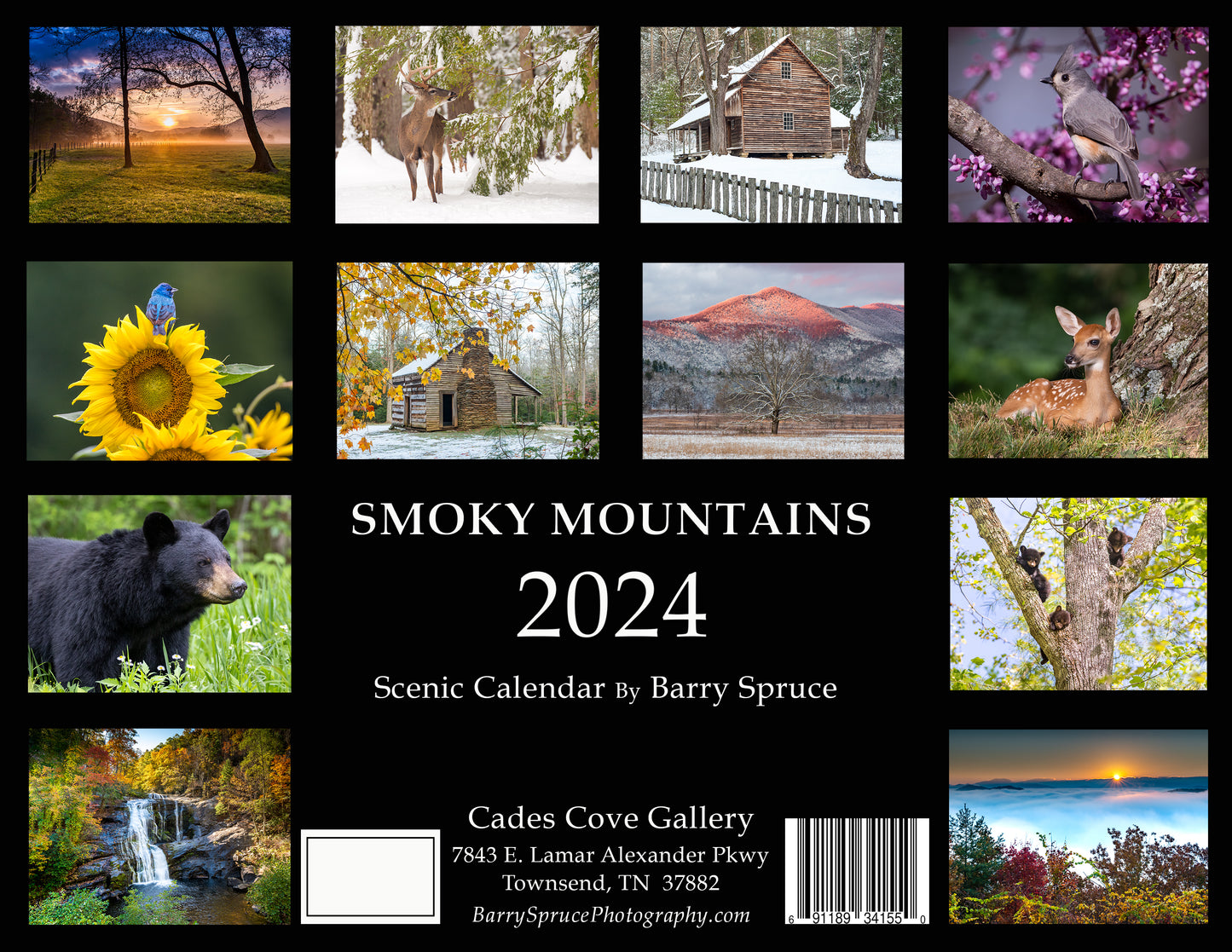 2024 Smoky Mountains Scenic Calendar Cades Cove Gallery